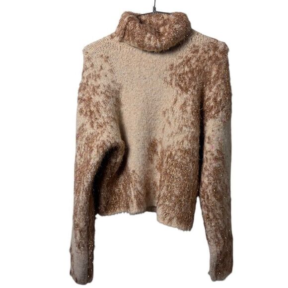 By Anthropologie Shimmering Relaxed turtleneck Sweater S - Picture 3 of 5